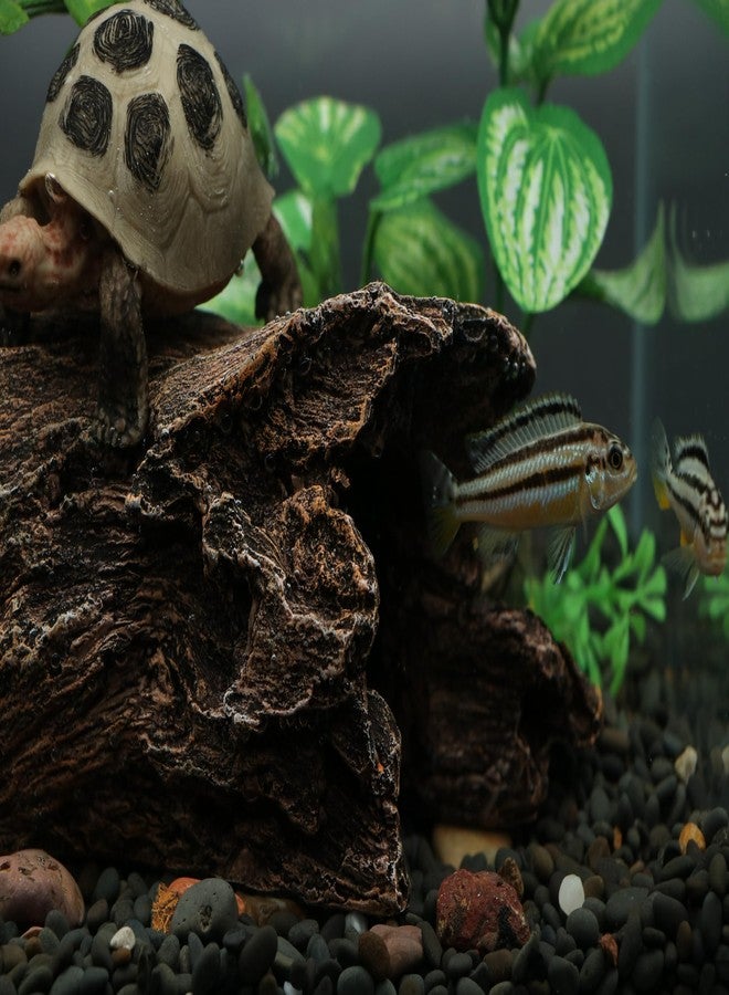 AQUA KT Reptile Hideout Tree Trunk Hollow Log Cork Bark for Lizard Bearded Dragon Snake Chameleon Hermit Crab Leopard Gecko Terrarium Habitat Decoration - Image 4